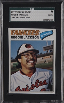 1977 Topps Reggie Jackson (Baltimore Orioles Uniform) Unissued Proof Card – SGC Authentic